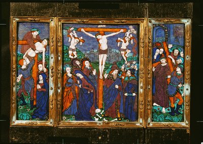 Trittico che raffigura la Crocifissione, Limoges (smalto) da Nardon Penicaud